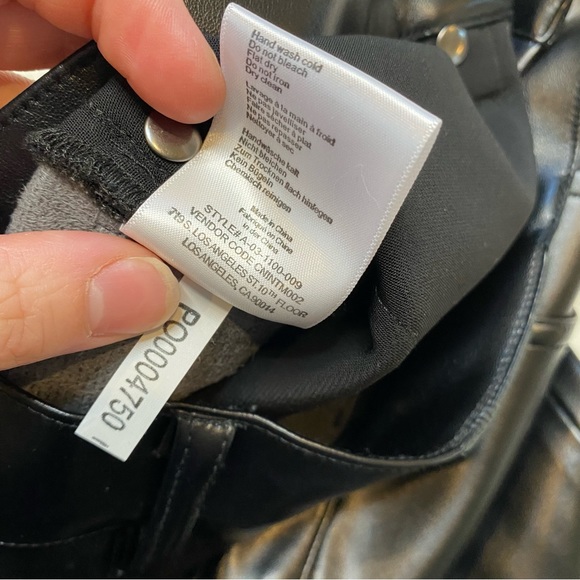 NEW Anine Bing Sonya Pant Black Faux Leather Slim Straight Fit Leg Trouser size - Picture 11 of 16